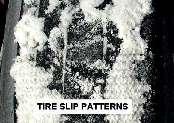 Slip patterns on tire