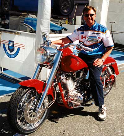 Steve Challis on his new motorcycle