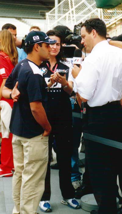 Juan Montoya giving an interview