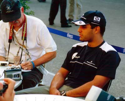 Montoya sitting and talking