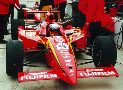 Juan Montoya sits in his car