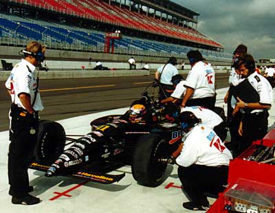 Roberto Moreno waits for practice to start