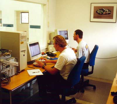 Claes and Mats in the control room