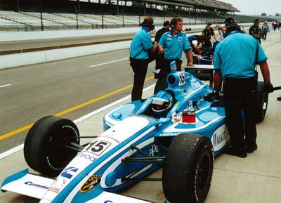 Sarah Fisher in her car