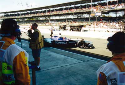 Montoay pulls out onto pit lane