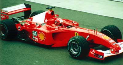 Michael Schumacher in his Ferrari